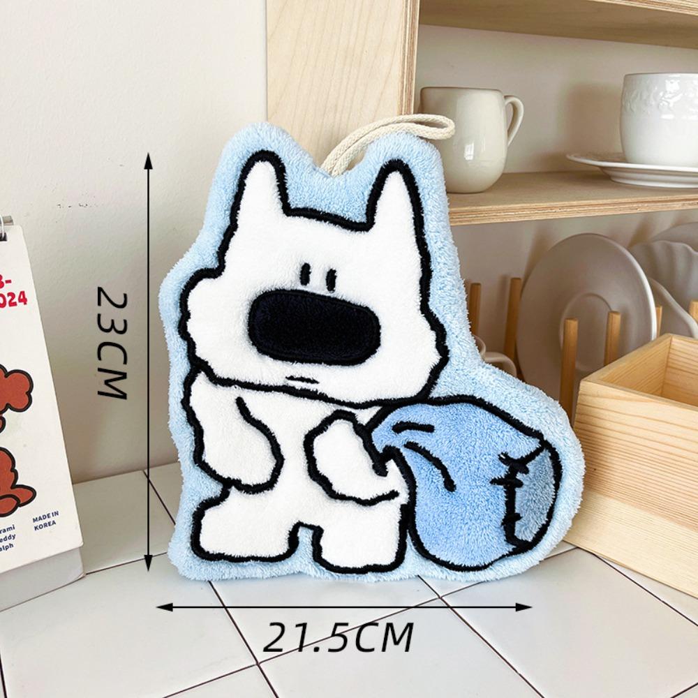 

Soft Toilet Handkerchief Cute Puppy Bathroom Kerchief Cartoon Washcloth Kitchen 2