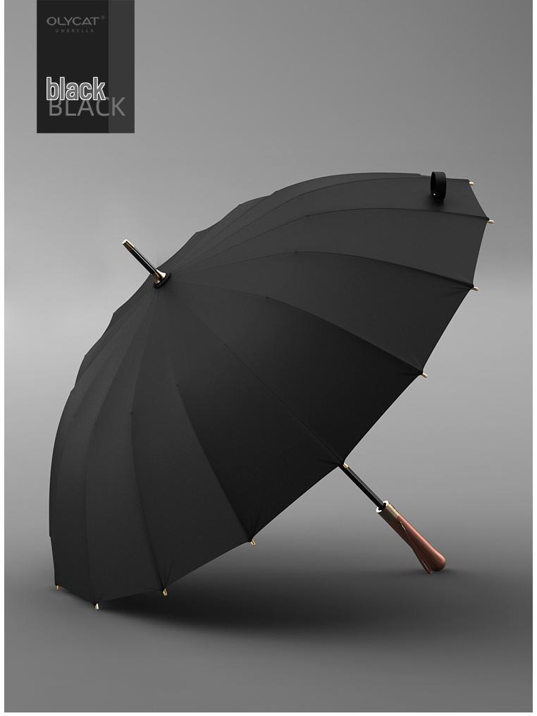 OLYCAT 16-Rib Men's Windproof Business Umbrella, Automatic Straight Handle, Reinforced & Enlarged Design.