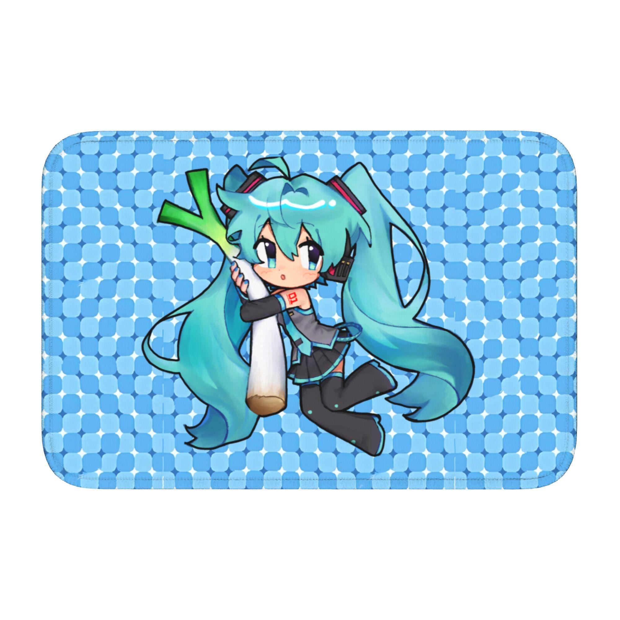 

Hatsuned Mikues Front Door Floor Entrance Welcome Mats Indoor Kitchen Bath Doormat Bedroom Living Room Carpet Rug Footpad 60cm x 90cm