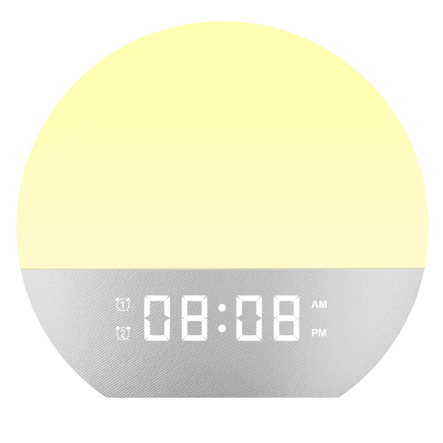 

SH08 Світлодіодний нічник для ліжка, Світло-будильник для пробудження з навколишніми кольорами/Білим шумом/Допомога для сну Japanese Plug