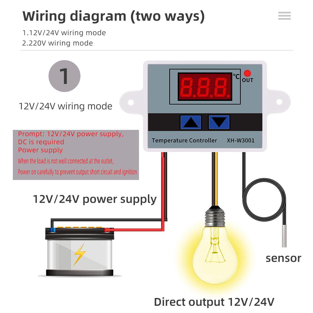 XH-W3001 Temperaturregler 220V Digitalthermostat Mikrocomputer Temperaturregelung Inkubator Kühlung Heizung Schalter NTC Sensor