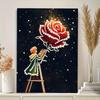 Crystal Pearl Painting 5D DIY Frame Decoration Painting Boy and Flower Home Wall Decoration Transparent Pearl Gemstone Painting Picture Art Crafts