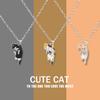 New Creative Cute Cartoon Cat Pendant Necklace For Women Multi Color Kitten Metal Chain Choker Couple Friendship Party Jewelry