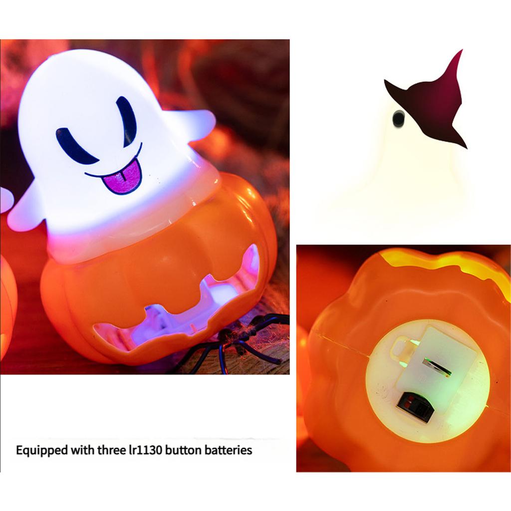 Halloween Ghostly LED Light Glowing Pumpkins with Flameless Candle Decorative Night Lamp For Party Home Decoration