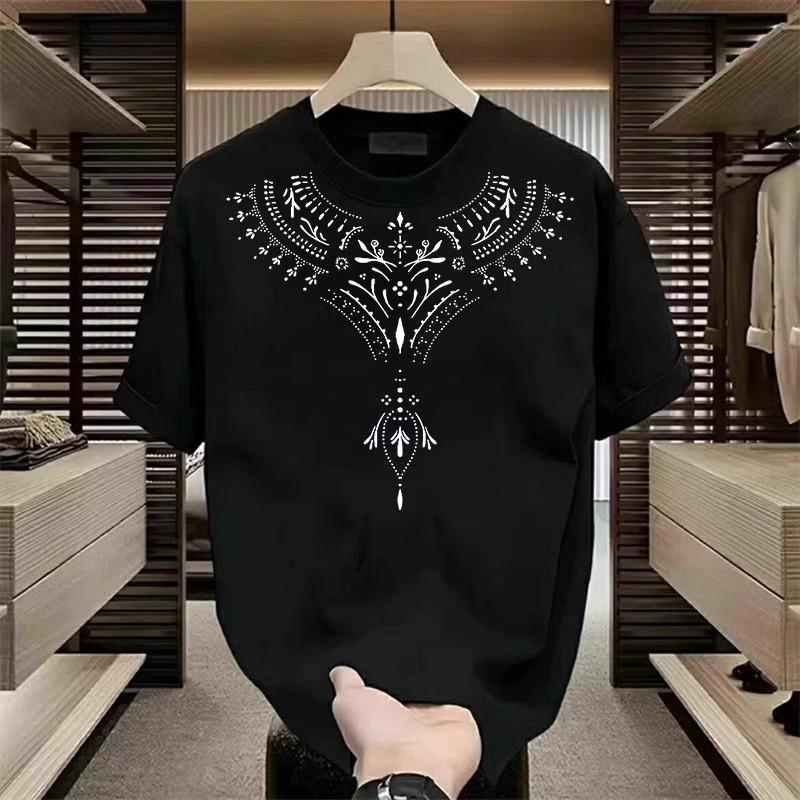 Trendy Brand Short-Sleeved Pure Cotton Men'S Printed T-Shirt Trendy Men'S And Women'S Versatile Round Neck T-Shirt Men'S