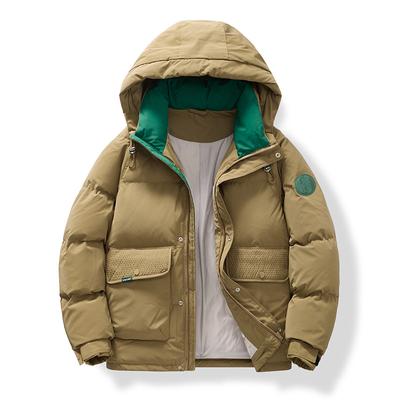 New Winter Europe and the United States Simple Fashion Cotton-padded Fashion Brand Thick Hooded Handsome Short Winter Coat Men's Wear