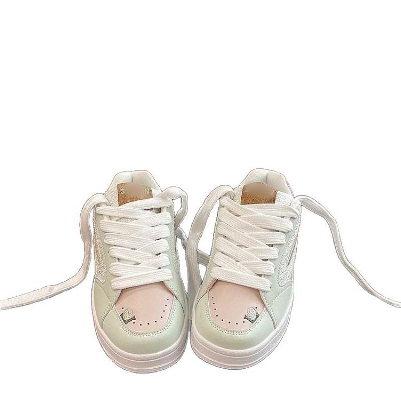 Hochwertige Brotschuhe Damenmode Herbst neue Muffin-Dicksohlenschuhe vielseitige Höhenzunahme lässig weiß