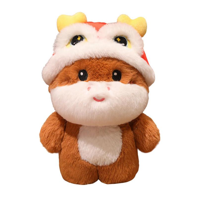 Chinese Zodiac Lion Dance Hat Horse Plush Toy With Pp Cotton Filling For Lunar New Year Gifts
