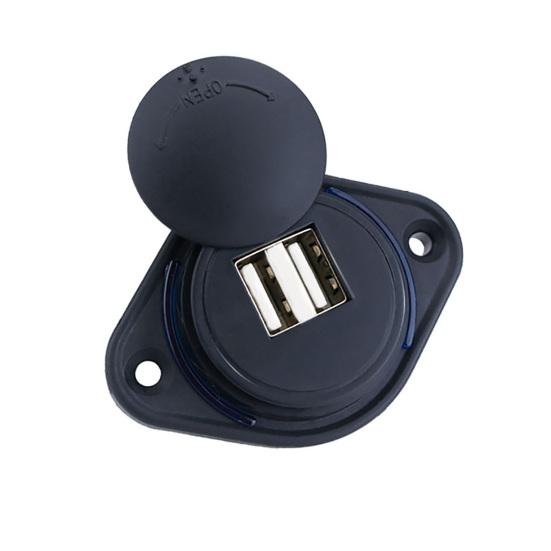 3.1A 12-24V Slide Lid Car Bus Boat Dual USB Port Charger Power Socket Outlet