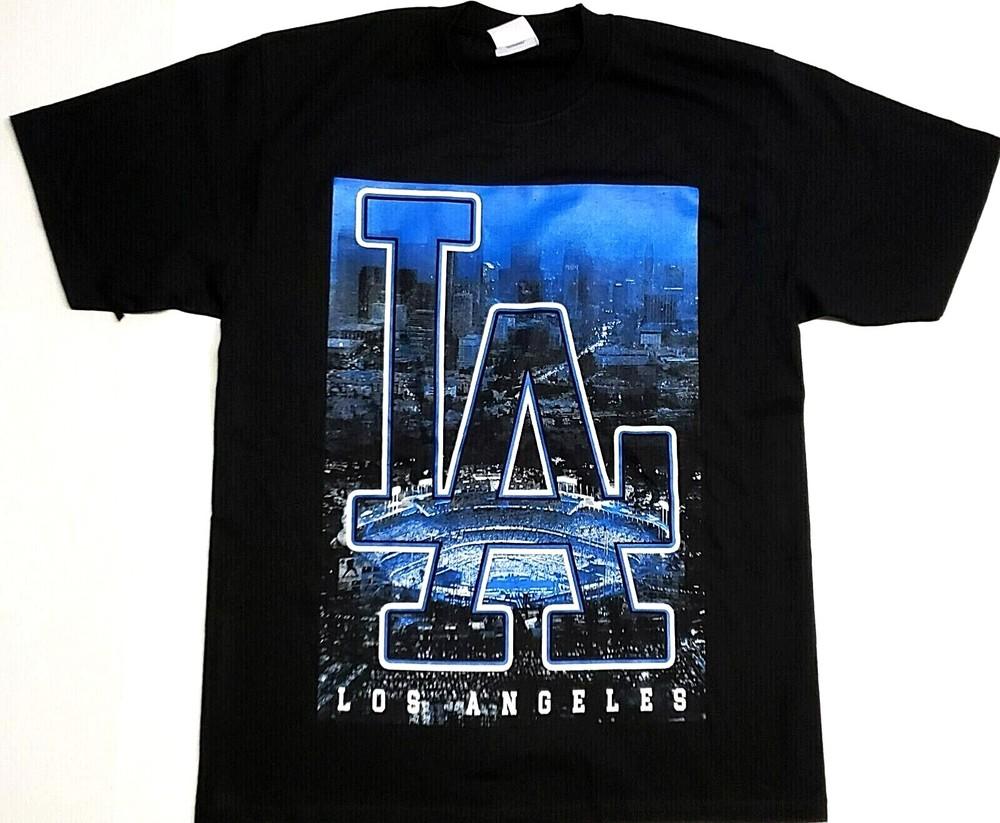 Футболка LOS ANGELES LA Baseball Chavez Ravine Tee 100% Хлопок Мужская Черная Новая Унисекс Футболка S