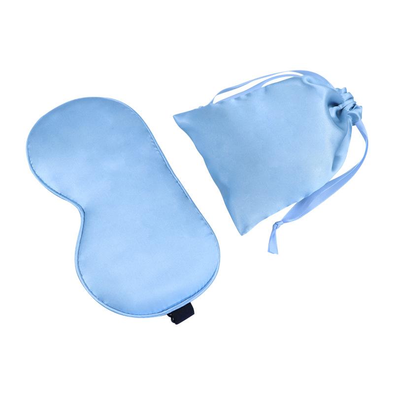 Silk eye mask simulation silk bag two-piece set printing embroidered silk eye mask