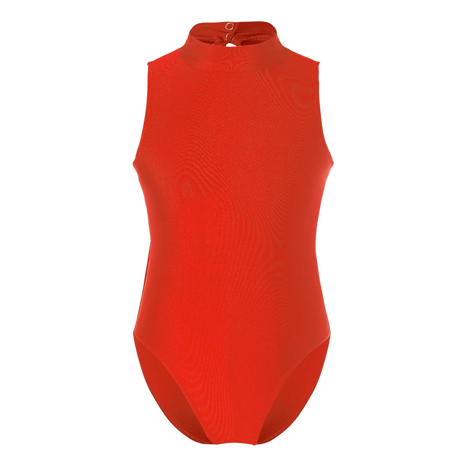 

Дитячий купальник для балетних репетицій з коміром-стійкою, без рукавів, з вирізом на спині, комбінезон для танцювальних виступів 5-6 Years