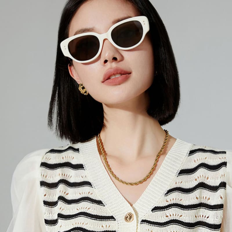 LOOKING4U NeoRetro 20307 Ugly Sunglasses C2 White Black