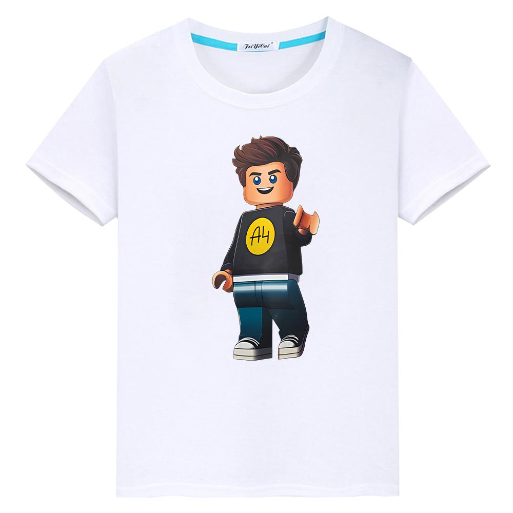 Vlad A4 Print T-Shirt für Kinder Jungen 10 Jahre Tops 100% Baumwolle T-Shirts Merch A4 Lamm Anime Kurz Pride T-Shirt Y2K One Piece Mädchen Kleidung