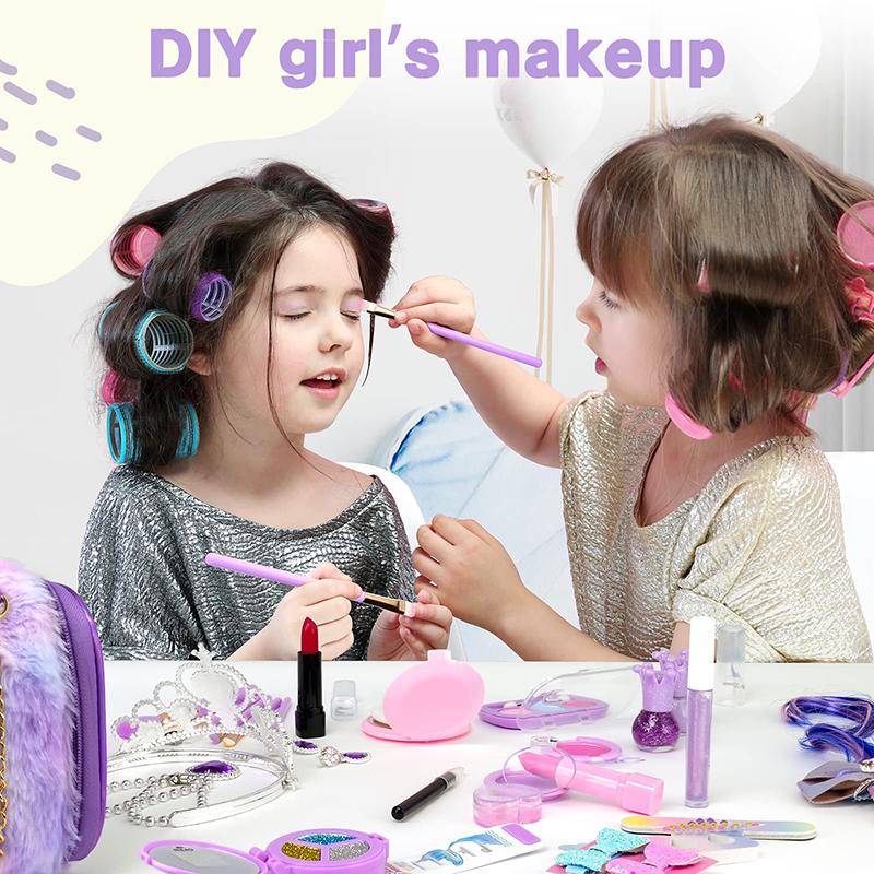 Non-Toxic Kids Makeup Kit For Children Washable Safety Nontoxic Pretend Play Make Up Toys For Children Little Princess Christmas Birthday Gift