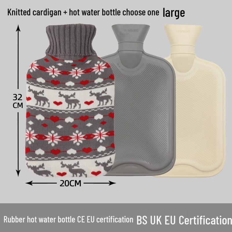 Explosion-Proof Hot Water Bottle: Rubber Design for Stomach and Feet, Long-Lasting Warmth