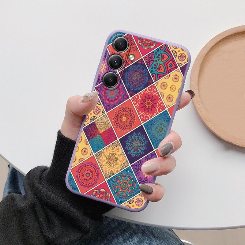 Kare Çiçek Yumuşak Silikon Kılıf Xiaomi Redmi Note 13 Pro 13C 14 Samsung A35 A55 M35 S24 Huawei Honor 200 iPhone Kamera Koruyucu Darbeye Dayanıklı Kılıf