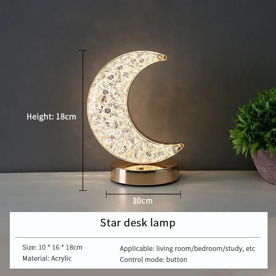 Led Moon Star Tree Topper Light Decorative Night Light With Multiple Lighting Modes Christmas Tree Lamps Ornament For Festivals