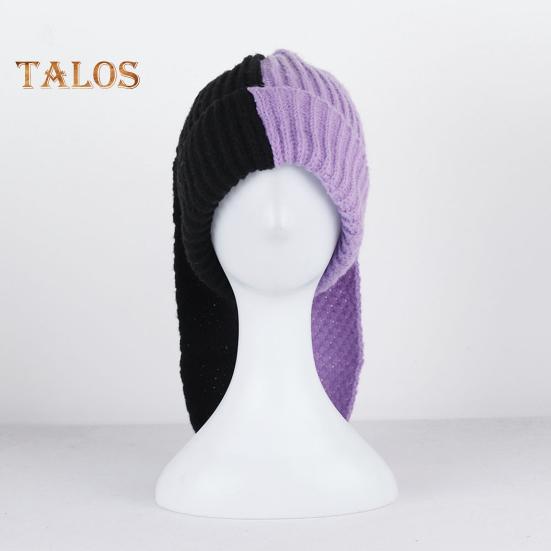 Зимняя вязаная шапка с длинным декором в виде заячьих ушей — фото 8