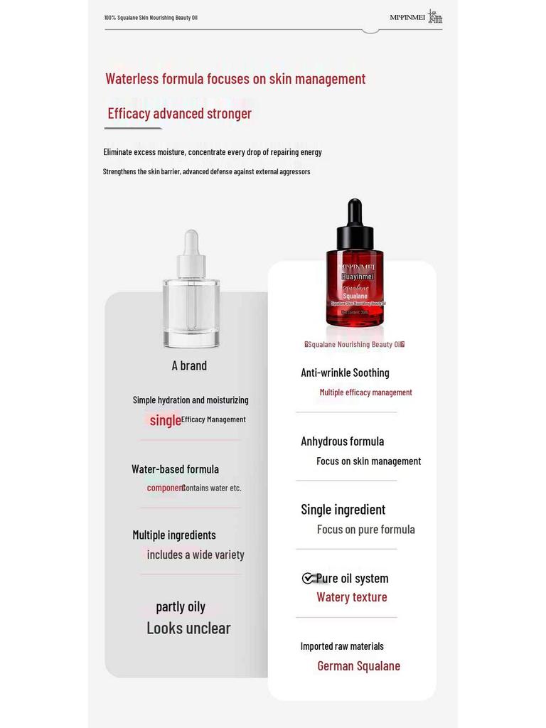 Mi Yinmei 100% Pure Squalane Beauty Oil: Nourishes, Tightens, and Reduces Wrinkles and Fine Lines.