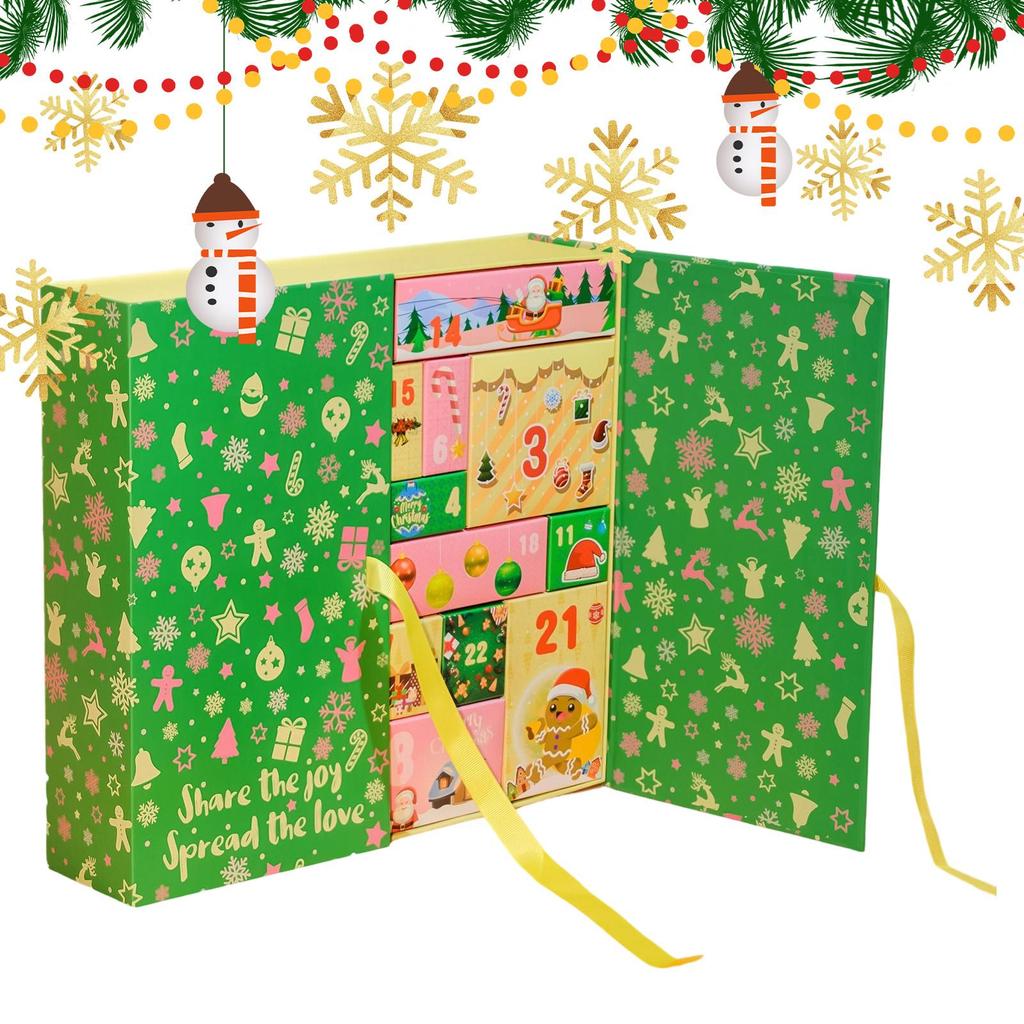 Empty Calendar Advent 24-Grid Empty Christmas Advent Boxes 2025 Holiday Case Christmas Small Gift Box Home Decoration