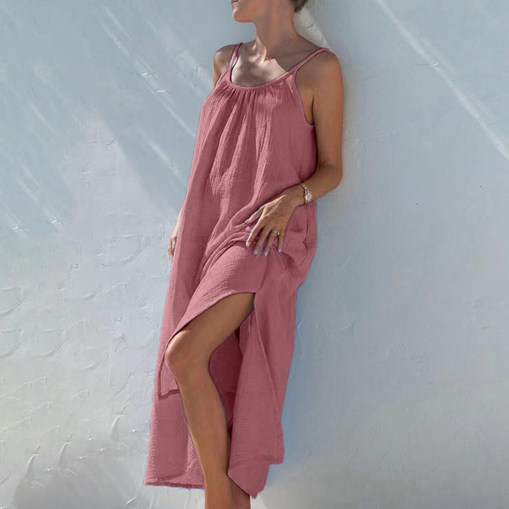 Women's  Backless Dress With Adjustable Straps Backless Casual Dress