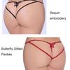 156 Butterfly Lace Embroidery Slitted Panties Women Sexy Perspective Thong
