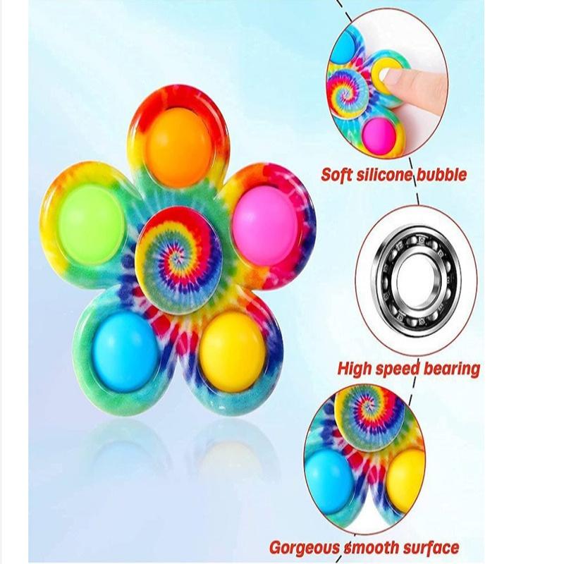Fidget Spinner Children's Camouflage Five Finger Bubble Silicone Rotating Fingertip Gyroscope Adult Release Stress Relieving Toy
