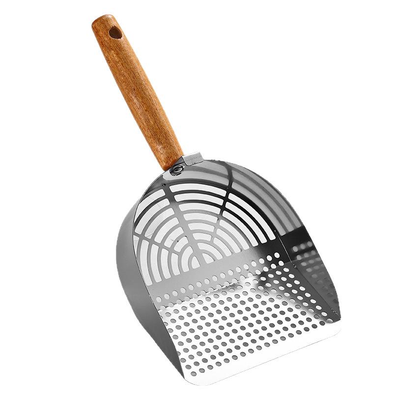 Stainless steel cat litter shovel tofu cat litter mixed cat litter shovel fine hole metal large mineral sand shovel feces artifact pet