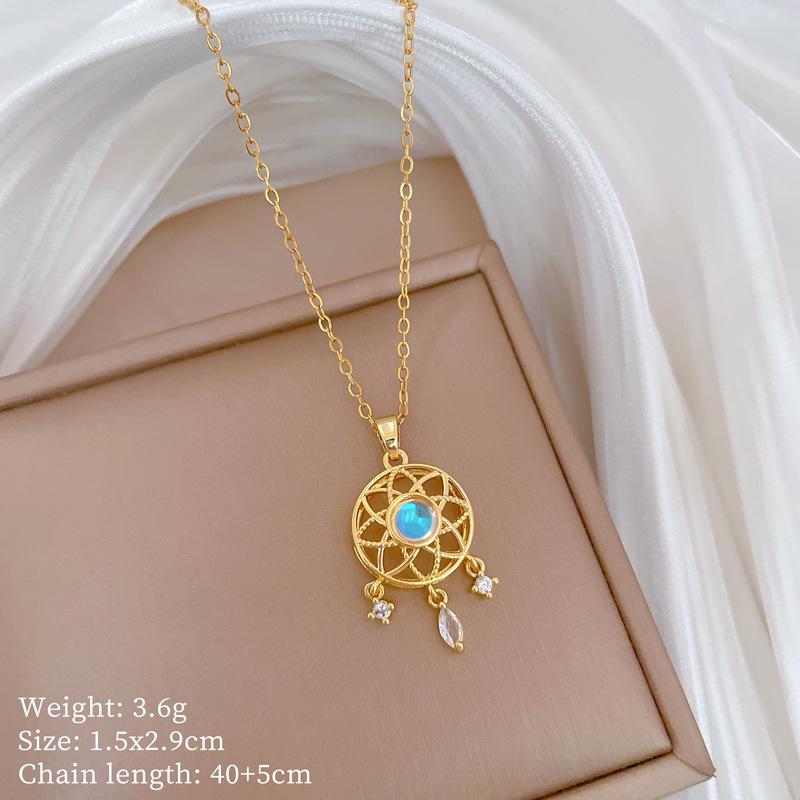 Mickey Head Heavy Industry Necklace Women'S Copper Micro-Inlaid Real Gold Electroplating Delicate Clavicle Chain Neck Chain