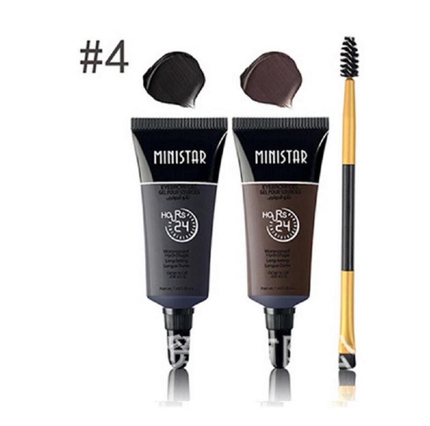 2PCS Brown Waterproof Tint Eyebrow Henna with Mascara Eyebrows Paint Brush Beauty