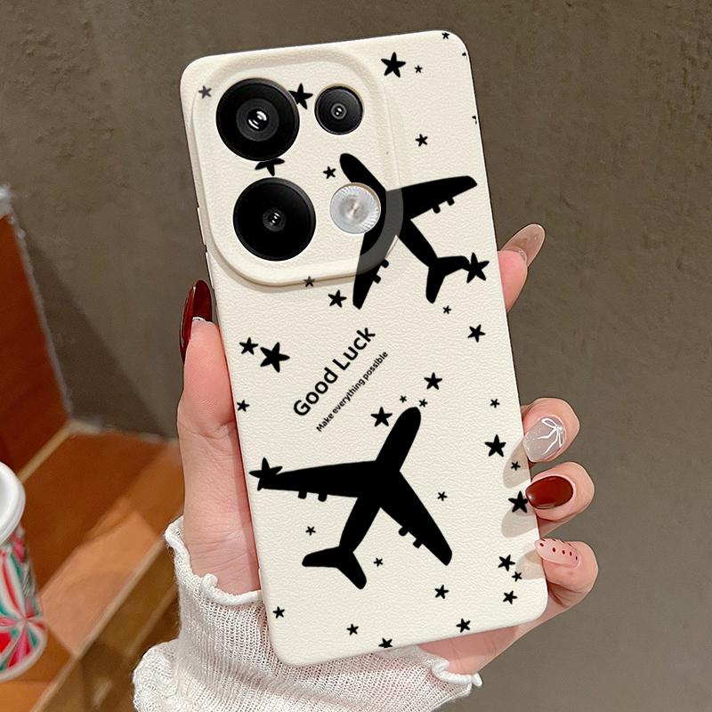 

Для Xiaomi 13T Pro Poco X7 X6 M6 Pro Redmi Note 14 13 Pro 12 11 чехол с принтом самолета, кожаная текстура, мягкий противоударный матовый тонкий чехол для телефона TPU Redmi Note 10 Pro 4G