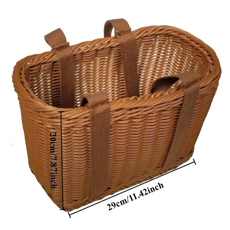 Hand Woven Picnic Basket Imitation Rattan Large Shopping Baskets Fruit Vegetable Storage Basket With Handle