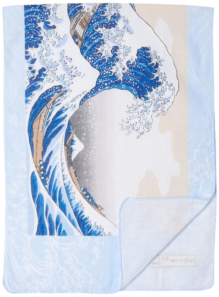 Yamamoto Jin Shoten Japanisch Kyoto Hand Doppelgaze Hand Die Große Welle vor Kanagawa 32 x 89cm Waren, Zubehör, Ukiyo-e Handtuch, Handtuch, (Hokusai),
