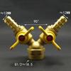 Hose Brab DN15 1/2" BSPP Female To Male Straight Y-type Splitter  Brass Ball Valve Air Fuel Gas with Yellow Butterfly Handle