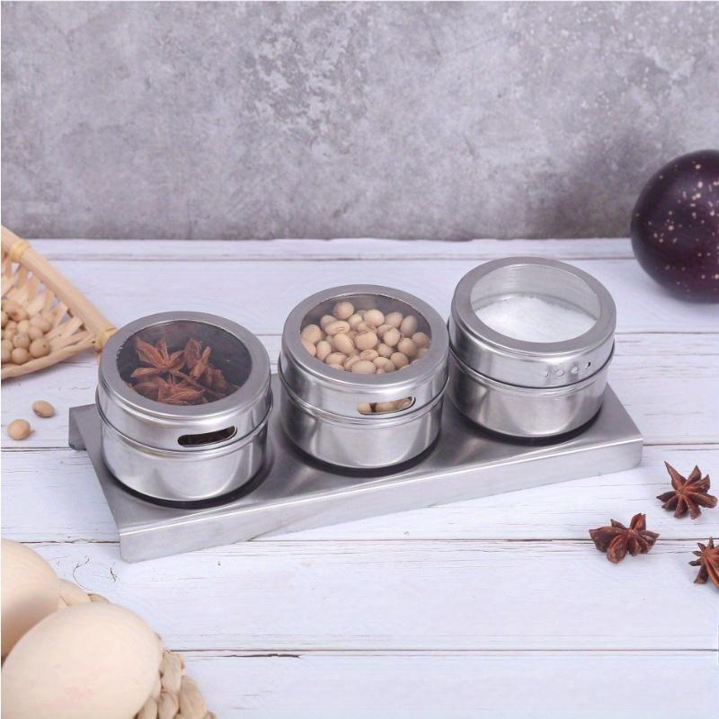 Home Basics Magnetic Steel Spice Storage Rack Kitchen Tin Containers