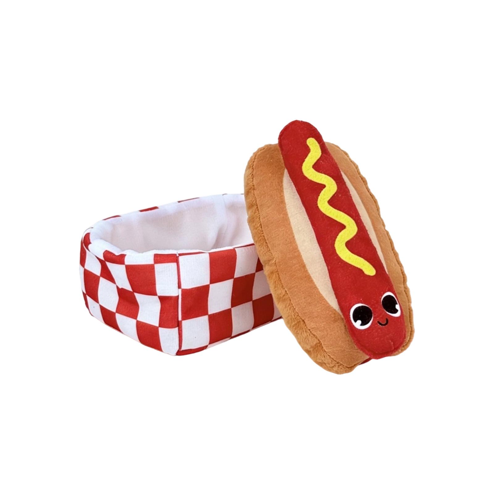 

Interactive Squeaky Dog Toys, Plush Hot Dog Design Snuffle Mat For Dogs, Crinkle Paper Dog Enrichment Toys With Hidden Pocket, Puppy Teething One Size