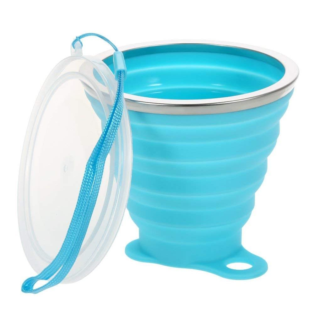 Folding Cup 300ml Water Cup Travel Silicone Retractable Color Portable Outdoor Coffee Hand Cup