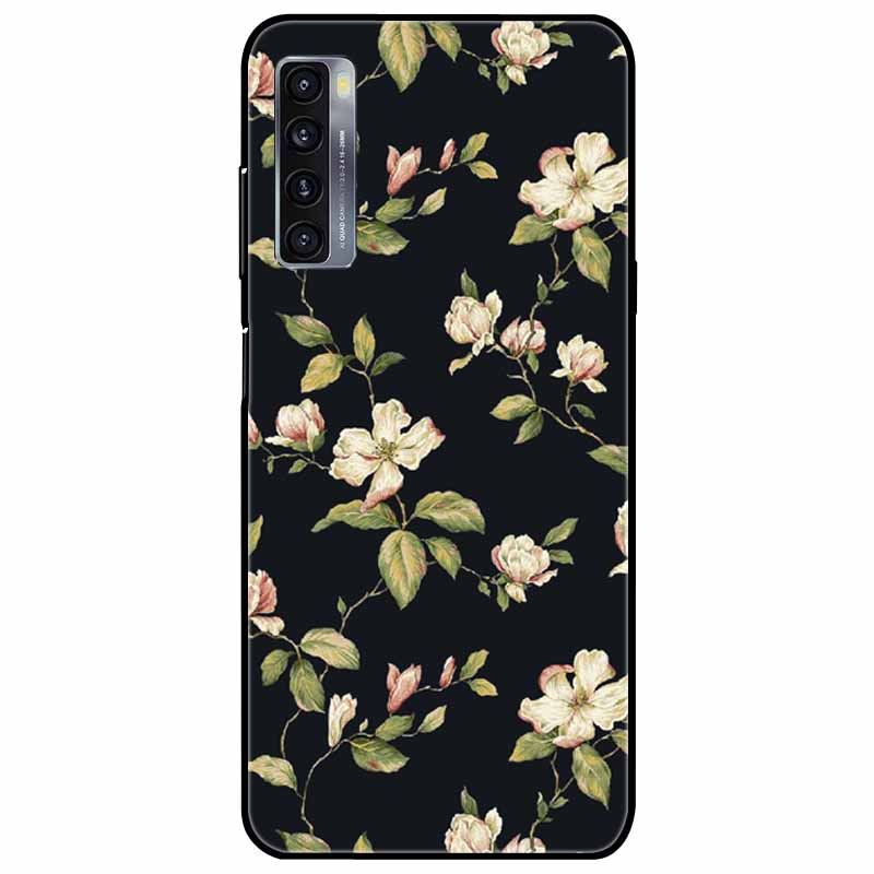 For TCL 20L Plus Case 20L+ Silicone Soft Shockproof TPU Back Cover for TCL 20S 20L Case Black Bumper Painted Funda TCL20S Capa