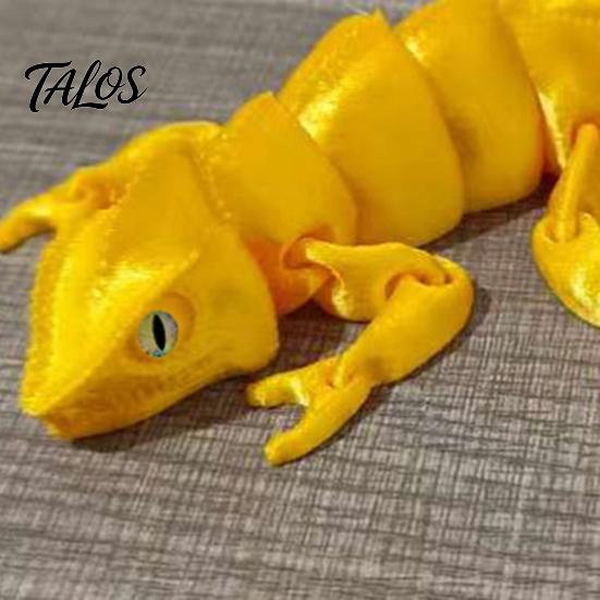 PLA Chameleon Sculpture 3D Printed Figurine, Realistic Articulated Lizard Toy, Animal Lifelike Toy Model with Moveable Joints for Desk Decoration