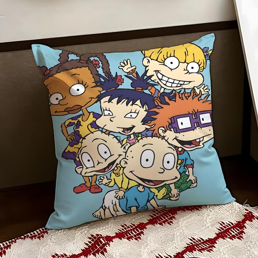 Anime cartoon RRugrats Cushion Cover Reversible Soft Durable Pillow Cover Home Car MultiScene Use for Daily Comfort