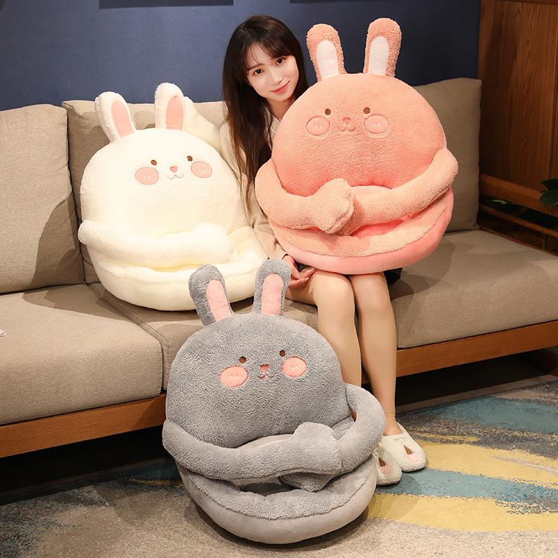 Soft Cartoon Animal Plush Pillow Seat Chair Cushion Stuffed Plush Bunny Doll Toy Sofa Floor Mat Home Decor Creative Gifts
