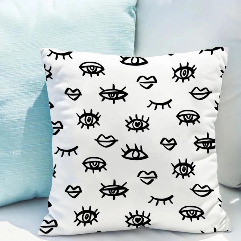 Pillowcases X Cushions Eyelash Cushion Cover for Pillow Covers Decorative Couch Pillows Double-sided Printing Short Plush