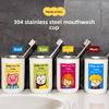 Stainless Steel Cups, Cartoon Mouthwash Cups, Cute Double-layer Toothbrush Cups, Stainless Steel Couple Mouthwash Cups