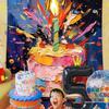 Children's 5th Birthday Party Backdrop: Colorful Decoration for Boys & Girls