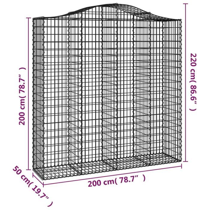 VidaXL Arched Gabion Basket Gabion Cage Gabion Wall Stone Basket Gabion for Stone Garden Patio Outdoor 153400