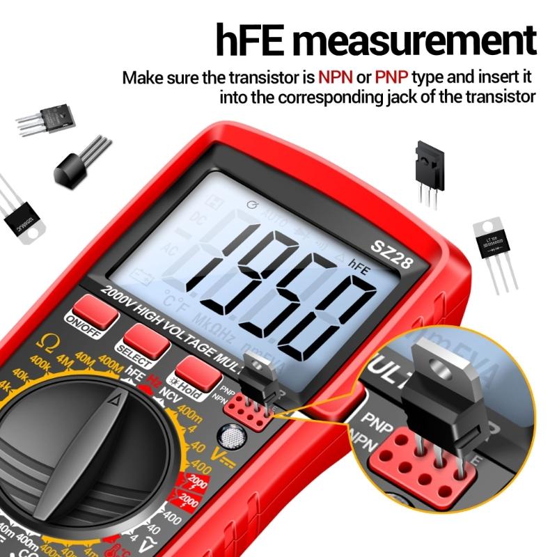 High Accuracy Digital Multimeter 2000V Automotive Tool For Automotive Repair With Backlit Screen And Accurate Readings