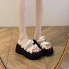 Versatile popular high-value beautiful slippers women's summer 2025 new casual muffin thick-soled heightening sandals