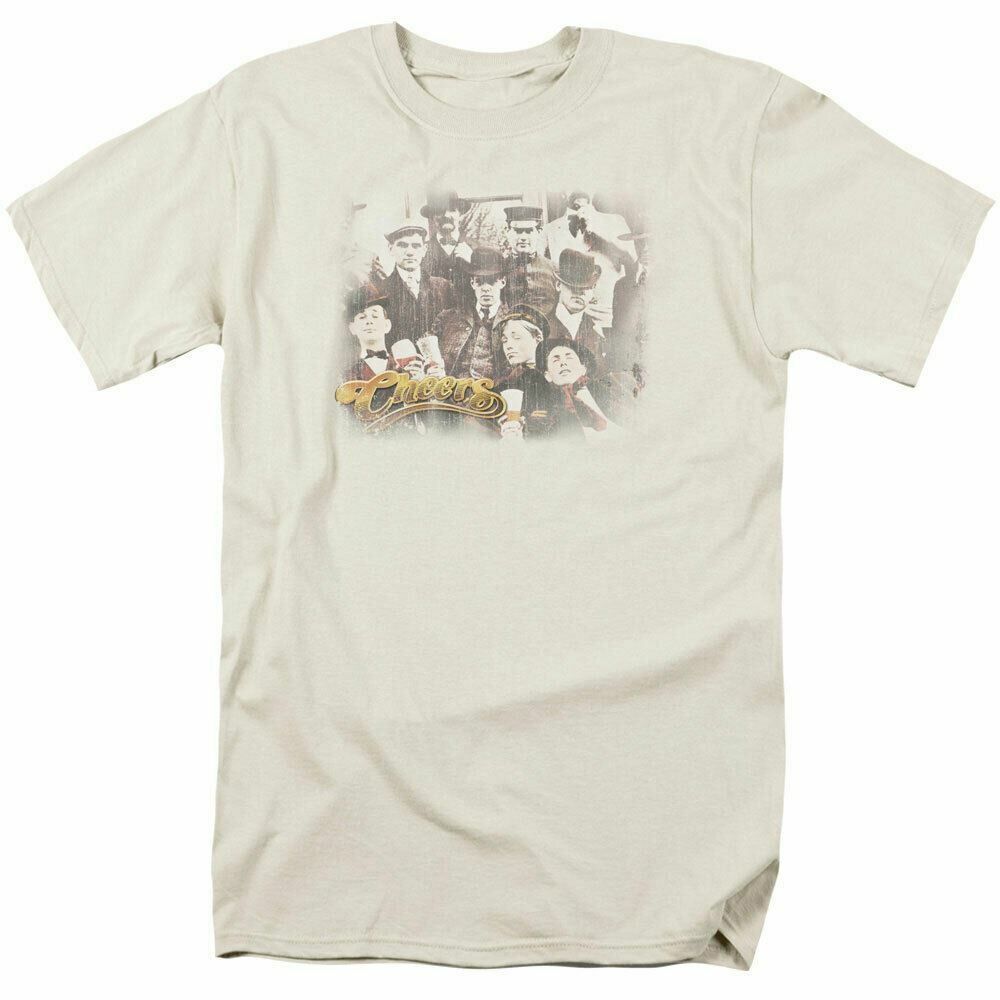 Cheers Opening Distressed T Shirt Mens Licensed Classic TV Merchandise Cream S