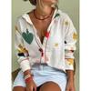 Spring and Autumn 3D Digital Print Women's Fashionable Collared Long Sleeve Casual Shirt
